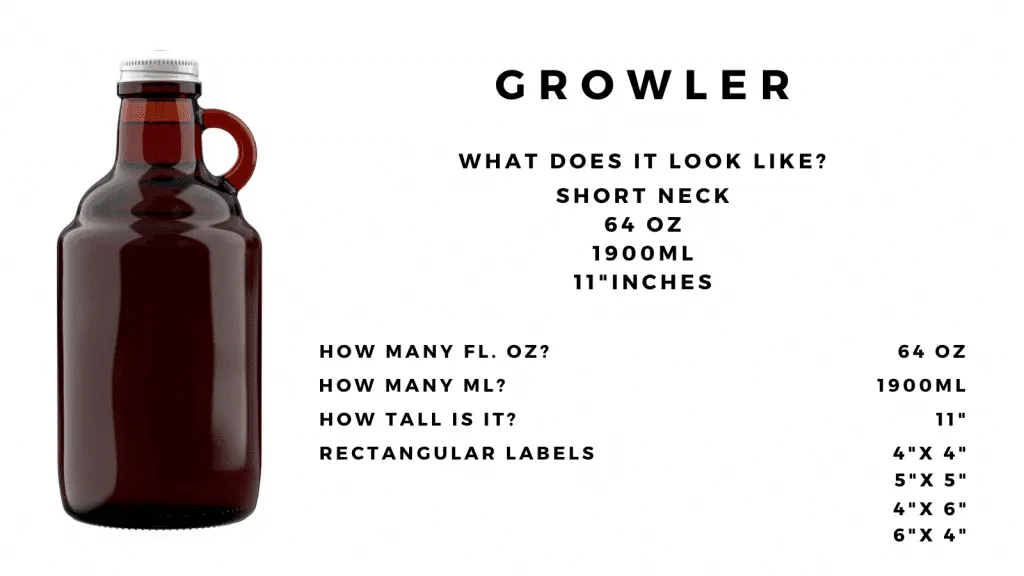 craft beer label size for growler